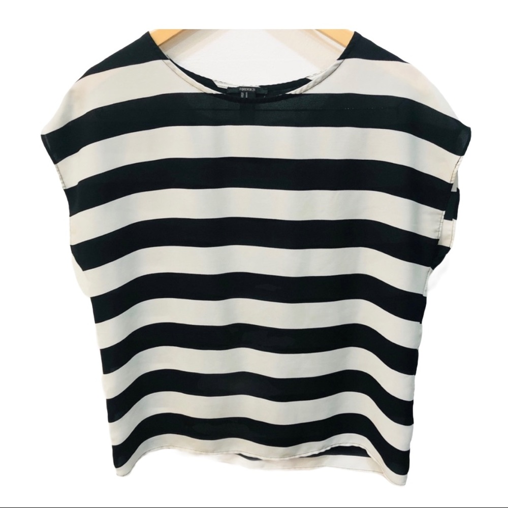 Forever 21 black and white striped top